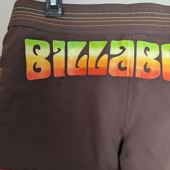Y2K Billabong Micro Board Shorts – Rasta Logo – Size S - Picture 5 of 10
